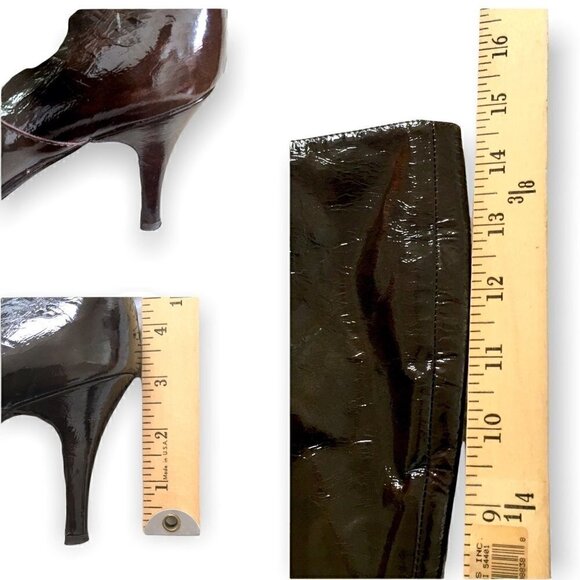 Duro Olowu bordeaux soft patent leather knee High boots size 39 eu - Picture 7 of 8